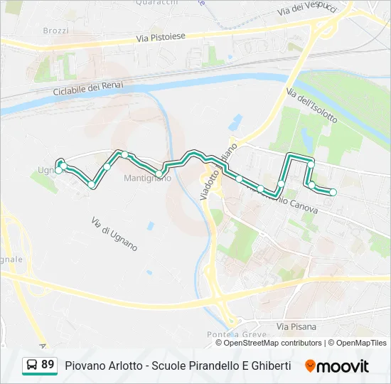 89 Bus Line Map