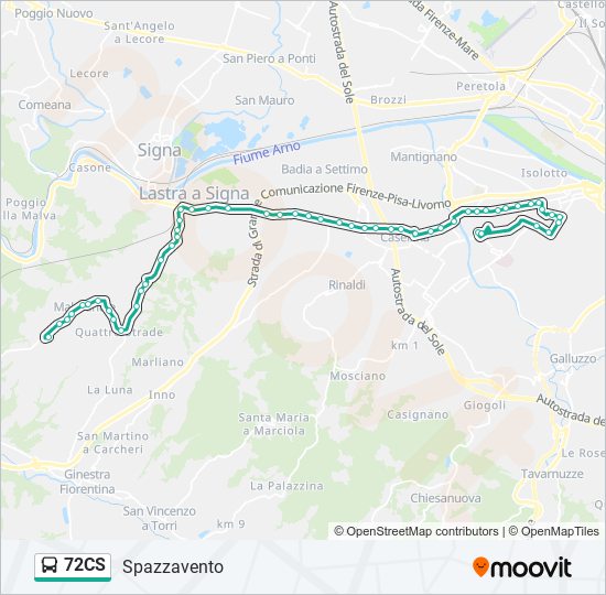 72CS bus Line Map