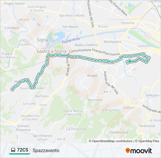 72CS Bus Line Map