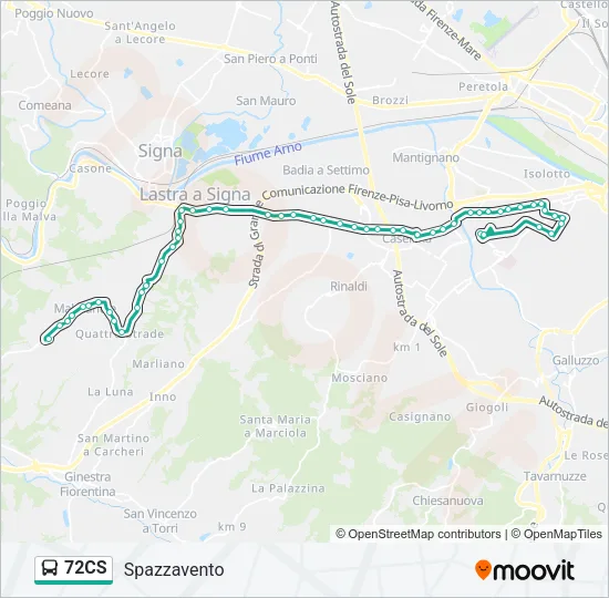 72CS Bus Line Map
