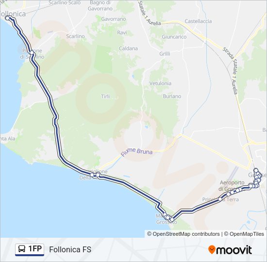Percorso linea bus 1FP