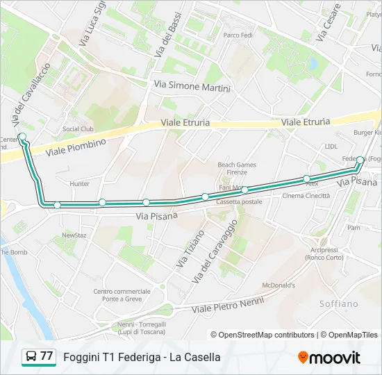 77 Bus Line Map