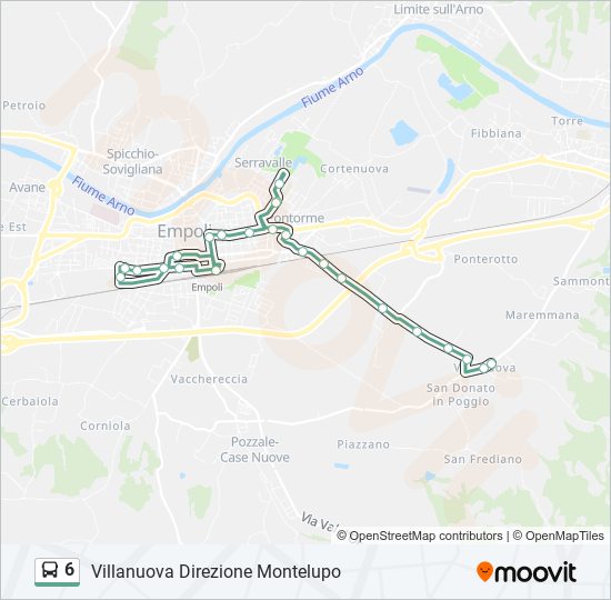 Percorso linea bus 6