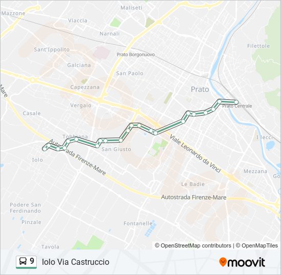 9 bus Line Map