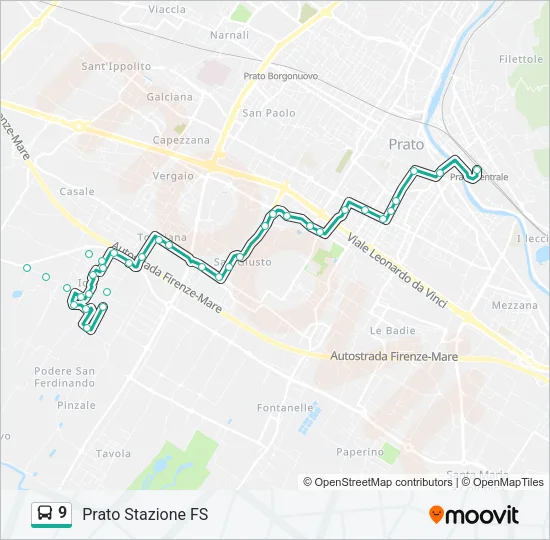 9 Bus Line Map