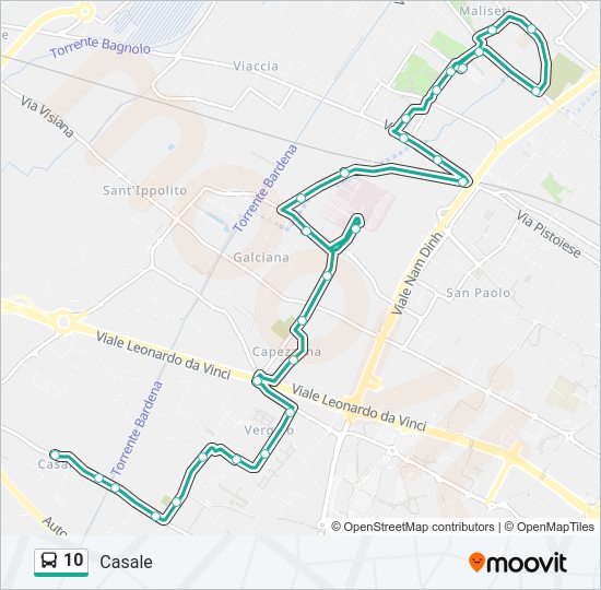 Percorso linea bus 10