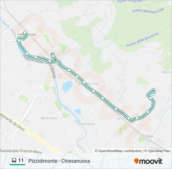11 Bus Line Map