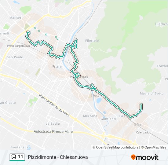 11 Bus Line Map