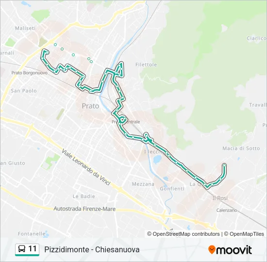 Percorso linea bus 11