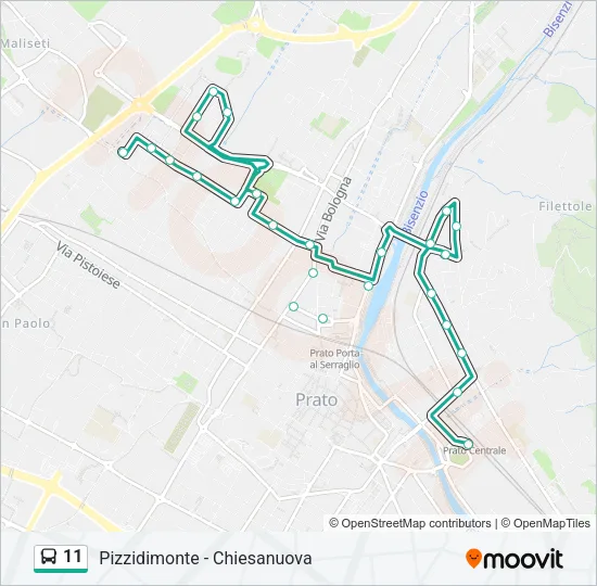 11 Bus Line Map