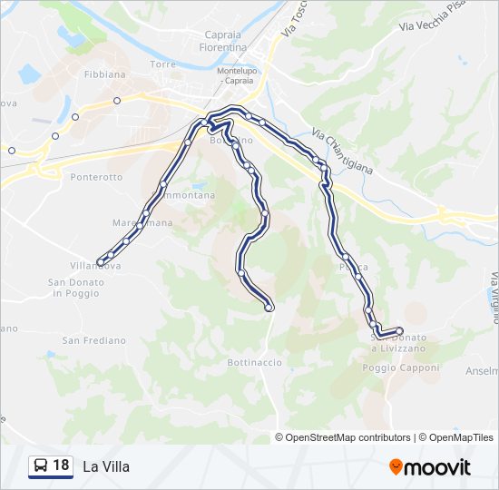 Percorso linea bus 18