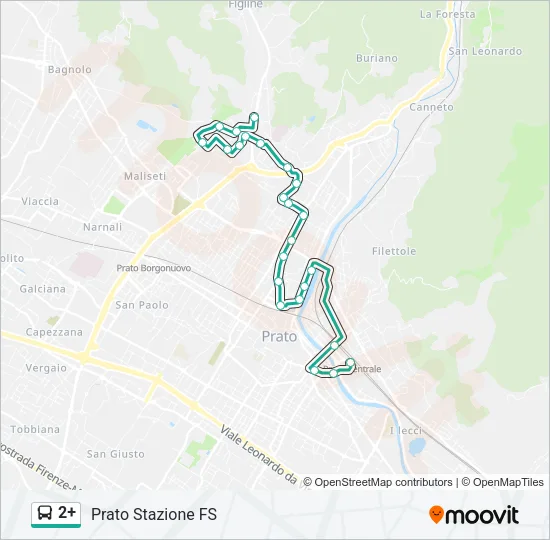 Percorso linea bus 2+