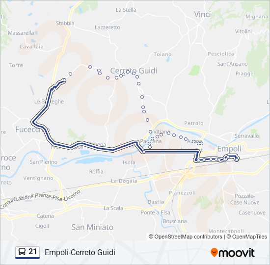 Percorso linea bus 21