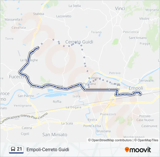 21 Bus Line Map