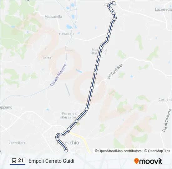 21 Bus Line Map