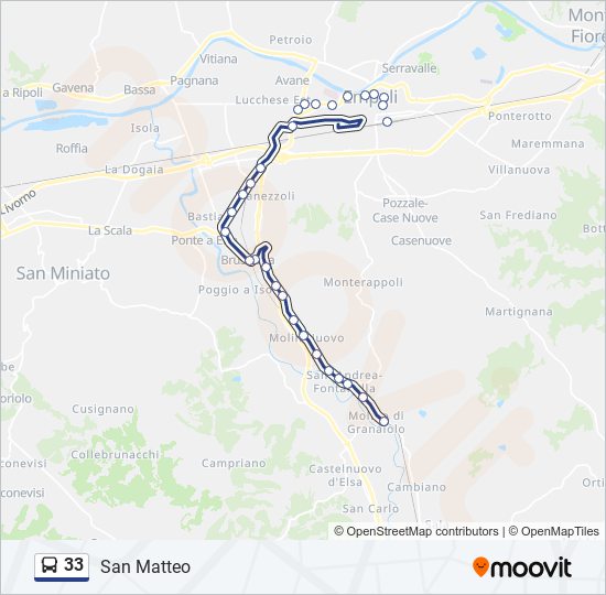 33 bus Line Map