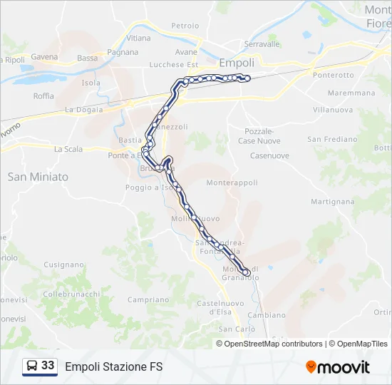33 Bus Line Map