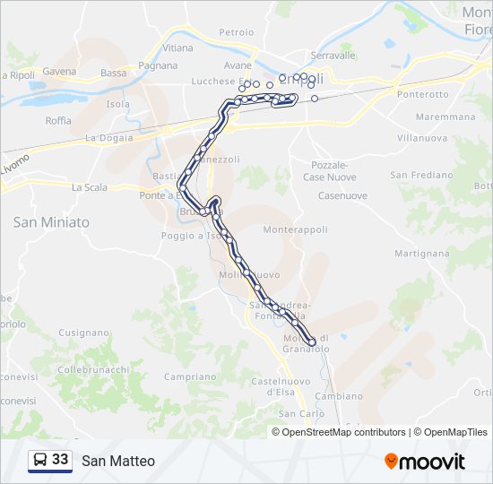 33 bus Line Map