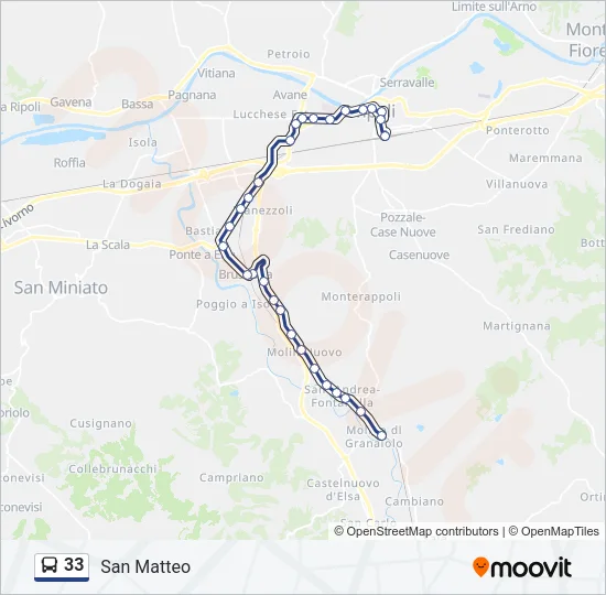 33 Bus Line Map