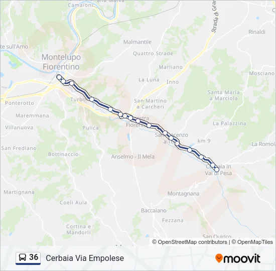 36 Bus Line Map
