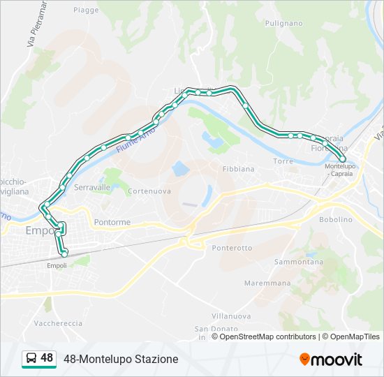 Percorso linea bus 48