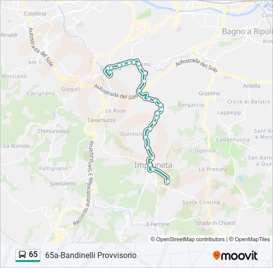65 Route: Schedules, Stops & Maps - 65a-Bandinelli Provvisorio (Updated)