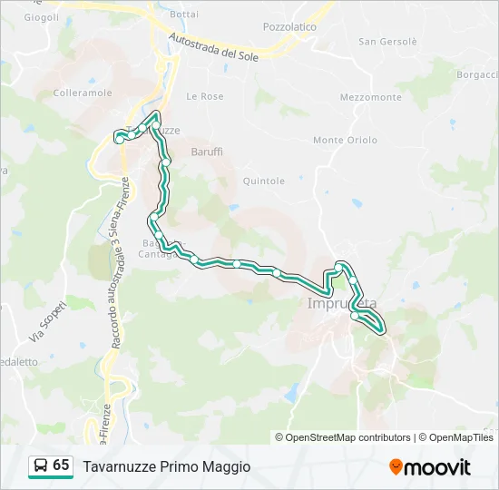 65 Bus Line Map