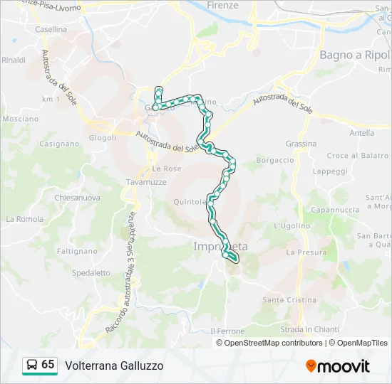 65 Bus Line Map