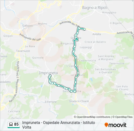 85 Bus Line Map