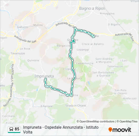 85 Bus Line Map