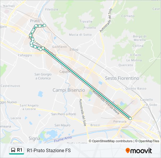 R1 bus Line Map