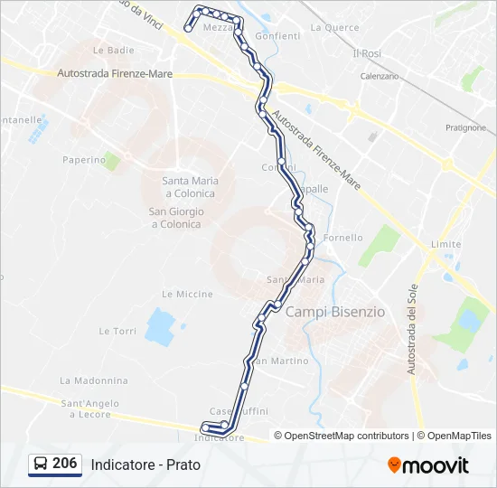 206 Bus Line Map
