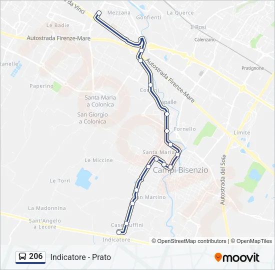 206 Bus Line Map