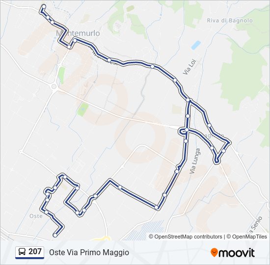 Percorso linea bus 207