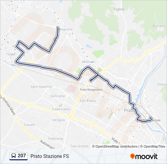 Percorso linea bus 207