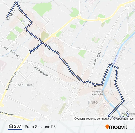 207 Bus Line Map