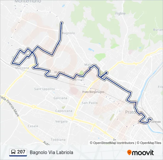 207 Bus Line Map