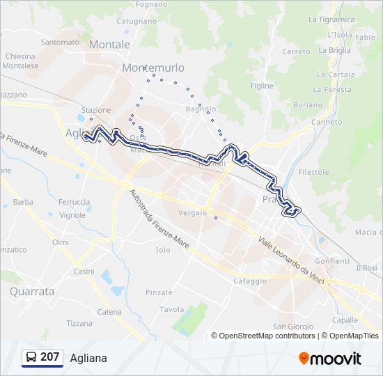 Percorso linea bus 207