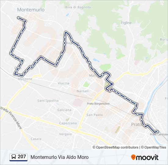 Percorso linea bus 207