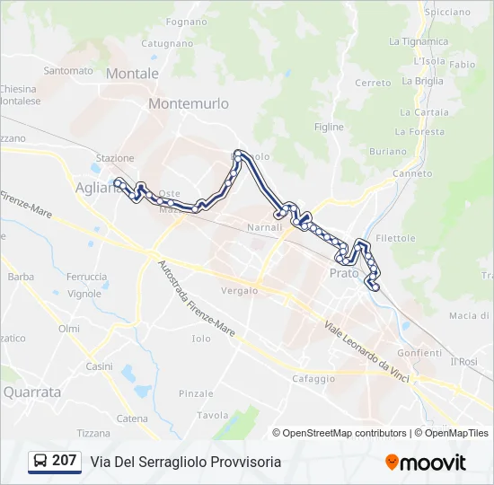 207 Bus Line Map