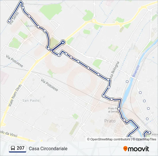 207 Bus Line Map