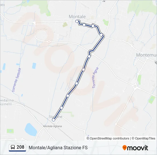 208 Bus Line Map
