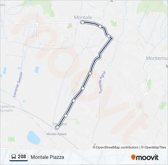 208 Bus Line Map