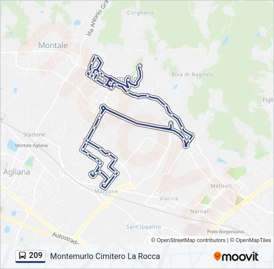 209 Bus Line Map