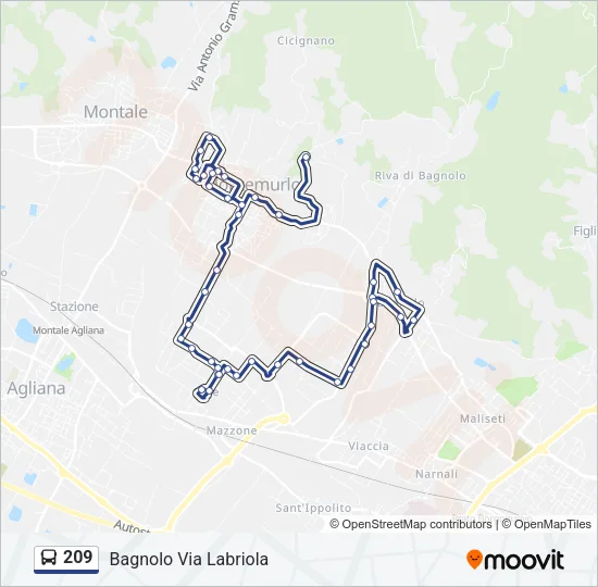 209 Bus Line Map