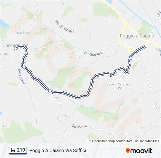 210 Bus Line Map