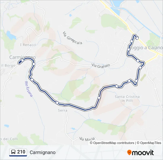 210 Bus Line Map