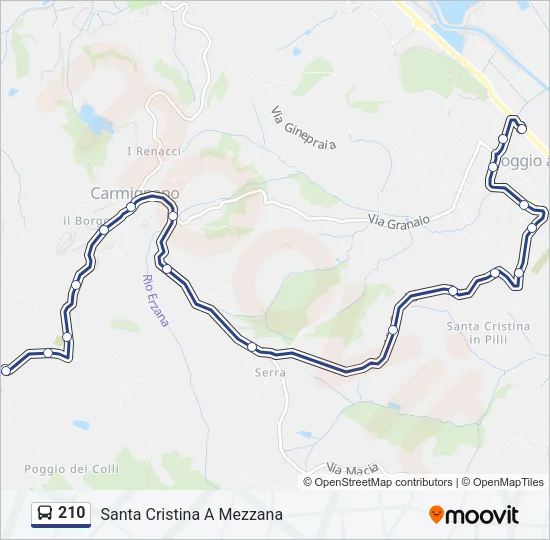 210 Bus Line Map