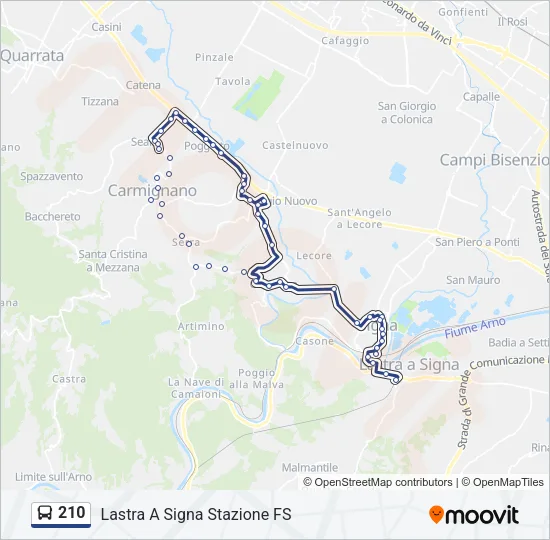 210 Bus Line Map