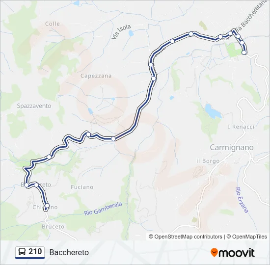 210 Bus Line Map